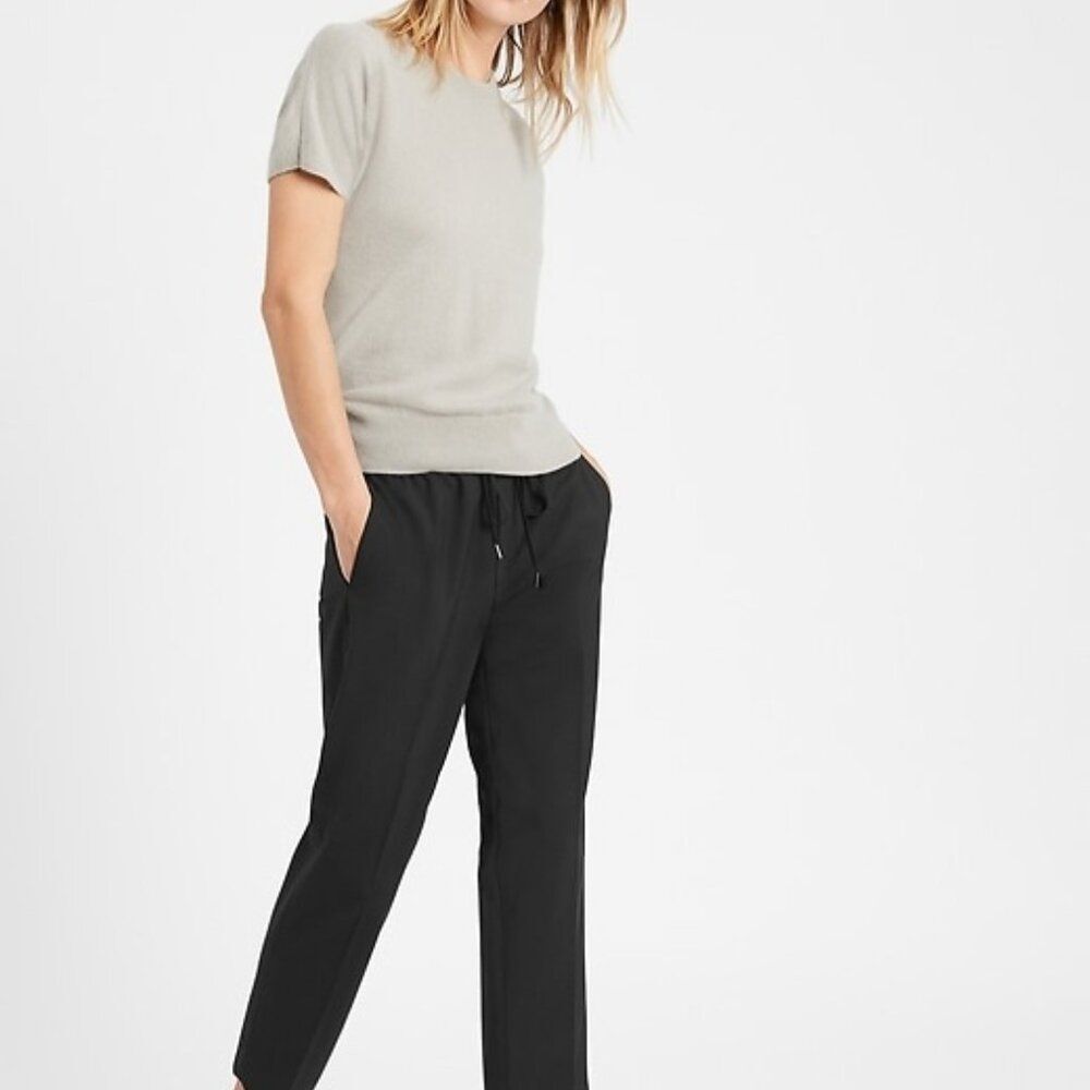 Banana Republic Black Washable Wool Blend Pull On Pants Size M